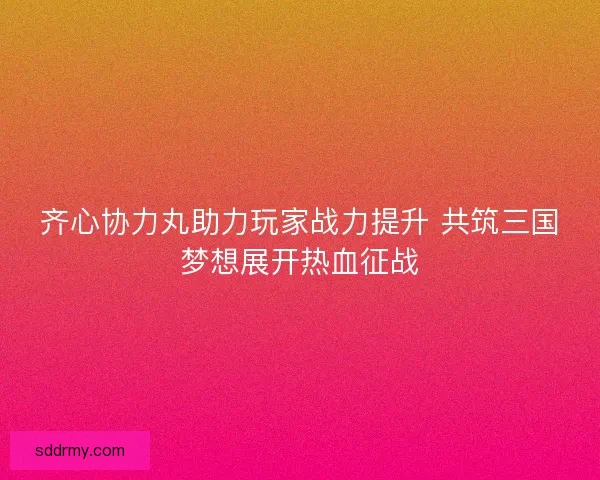 齐心协力丸助力玩家战力提升 共筑三国梦想展开热血征战 齐心协力丸助力玩家战力提升 共筑三国梦想展开热血征战